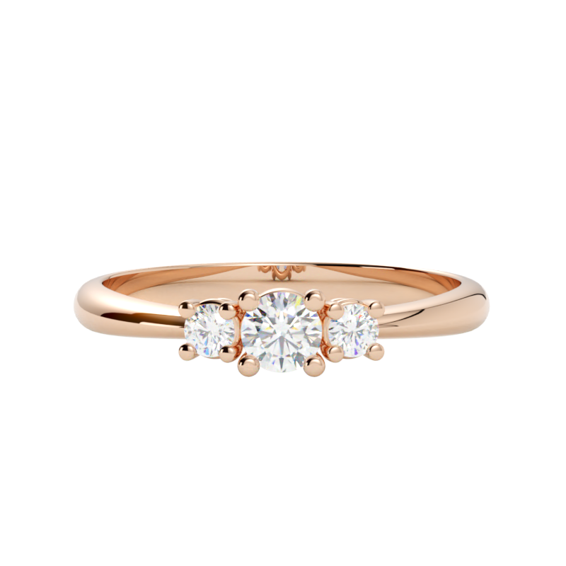 Pierścionek z diamentem Helios – złoto różowe 585 – GOLDPORT